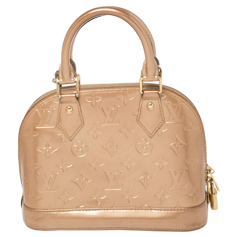 Women's Louis Vuitton Beige Monogram Vernis Alma BB Bag