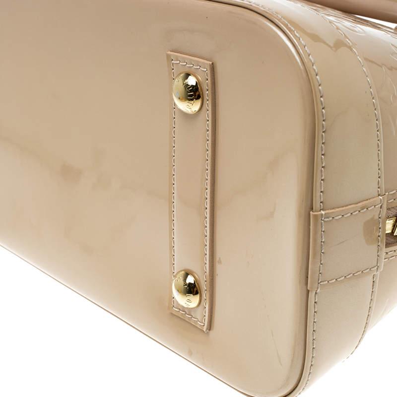 Louis Vuitton Beige Monogram Vernis Alma PM Bag For Sale 6