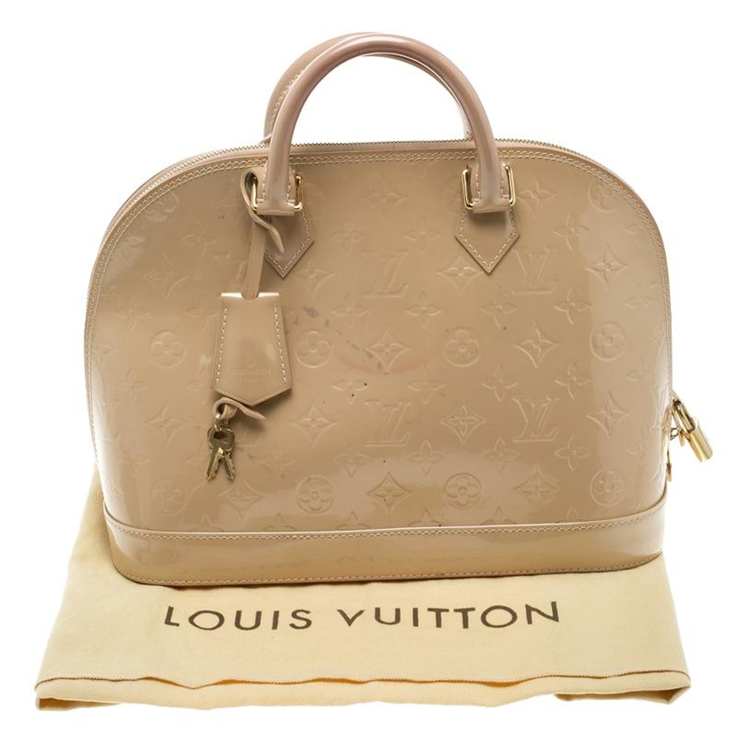 Louis Vuitton Beige Monogram Vernis Alma Pm Bag For Sale At 1stdibs