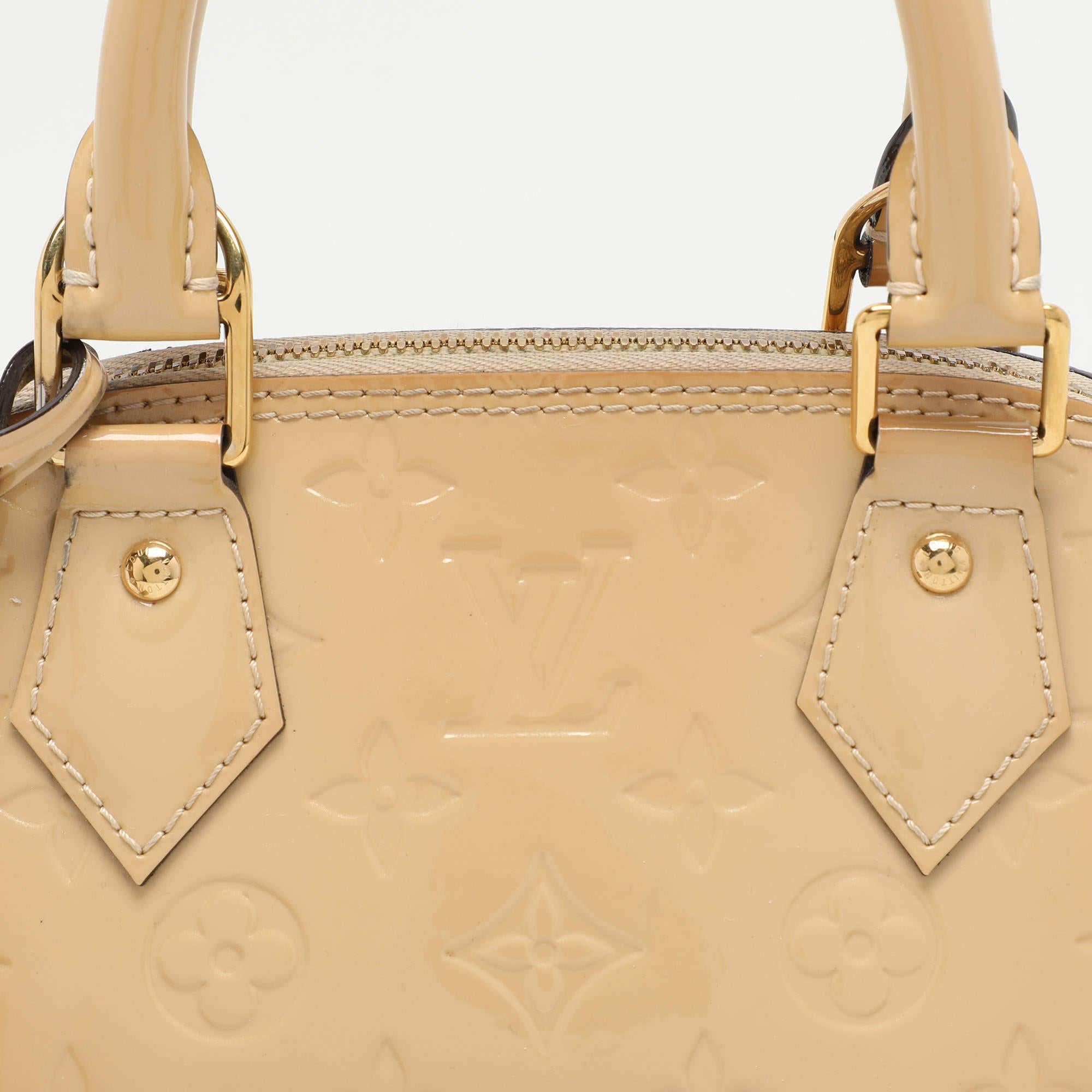 Louis Vuitton Beige Monogram Vernis Leather Alma BB Bag 1
