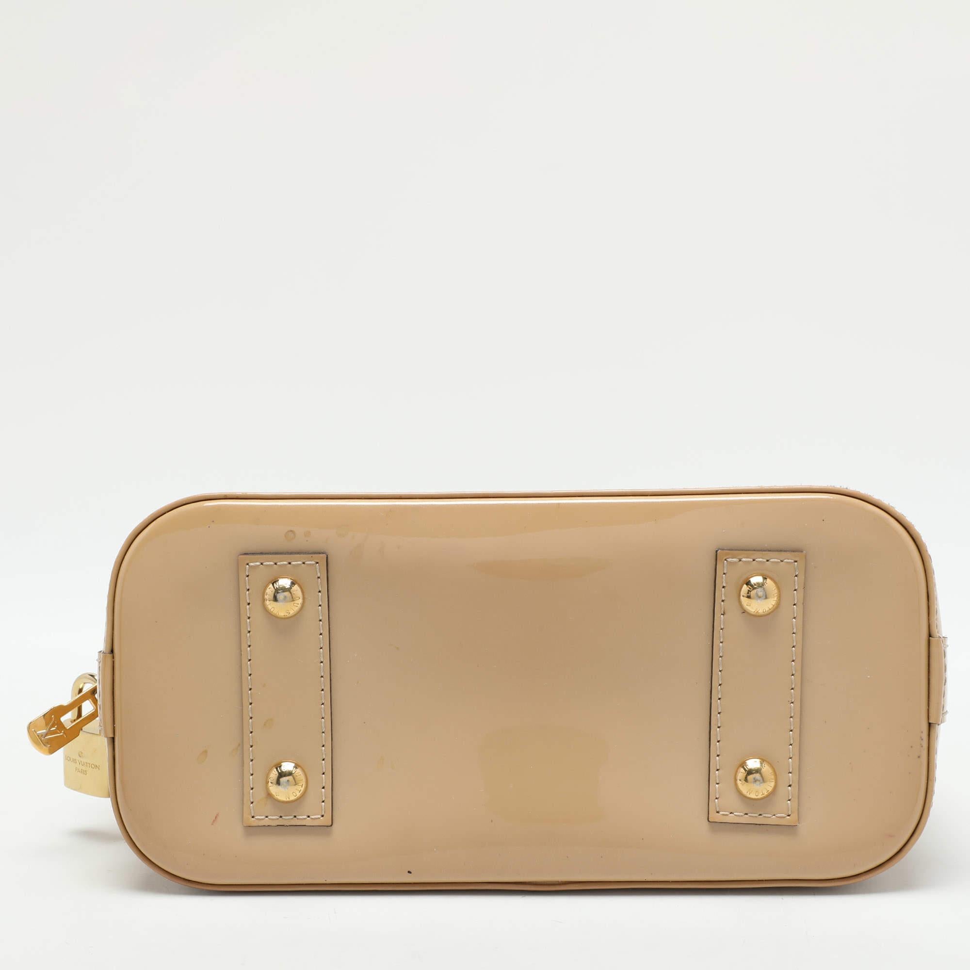 Louis Vuitton Beige Monogram Vernis Leather Alma BB Bag 4