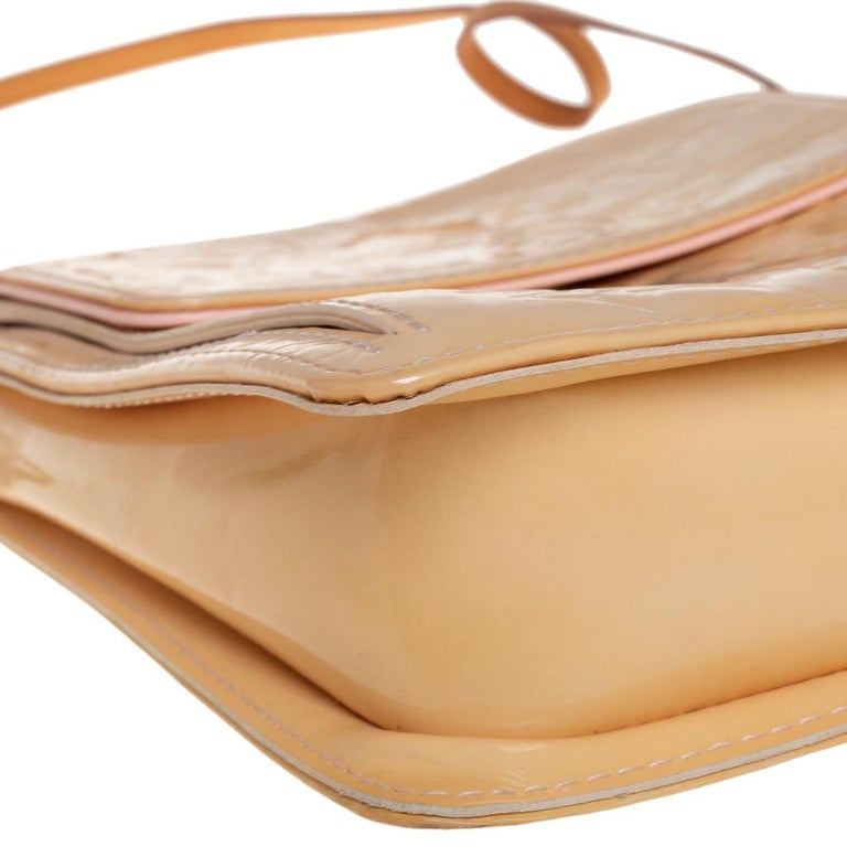 Auth Louis Vuitton Monogram Vernis Mott Shoulder Hand Bag Yellow LV Junk  J9618