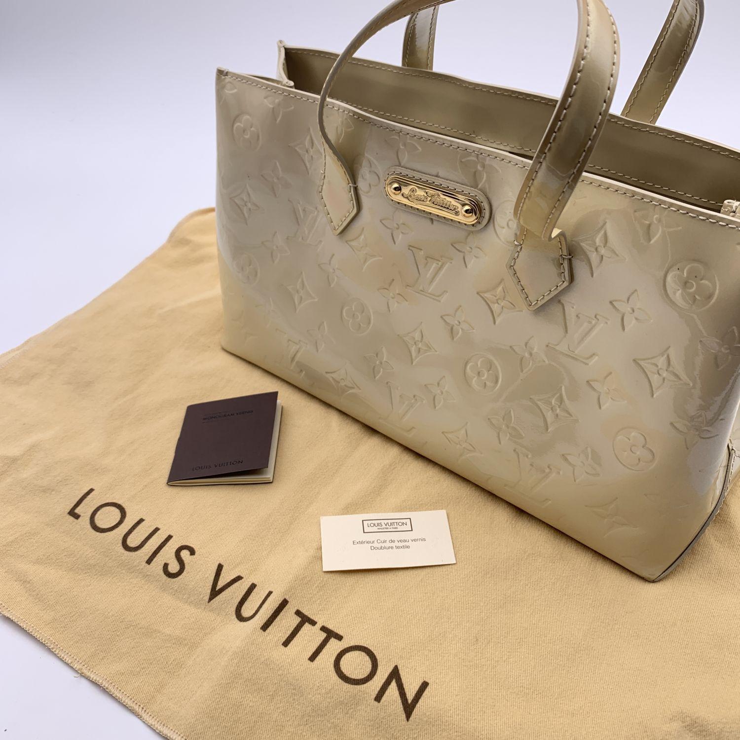 Louis Vuitton Beige Monogram Vernis Wilshire PM Tote Bag 5