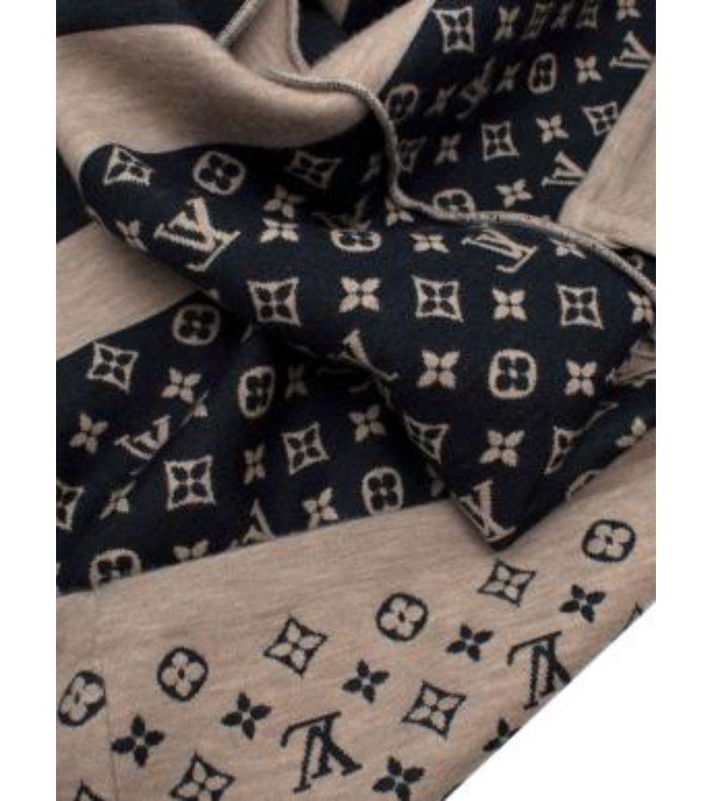 Louis Vuitton Beige & Navy Monogram Zip Up Jacket For Sale 1