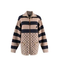 Louis Vuitton Beige & Navy Monogram Zip Up Jacket