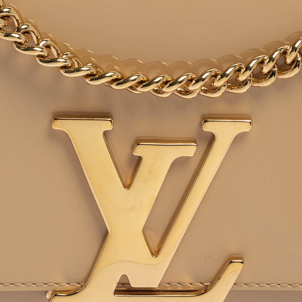Louis Vuitton Beige Patent Leather Chain Louise MM Bag 4