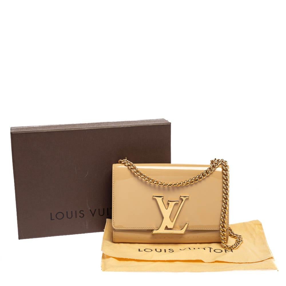 Louis Vuitton Beige Patent Leather Chain Louise MM Bag 1