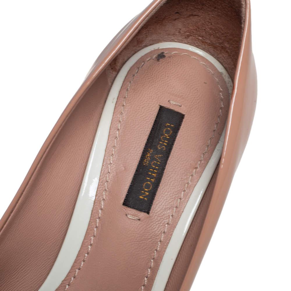 Louis Vuitton Beige Lackleder Eyeline Peep Toe Plateau Pumps Größe 37 3