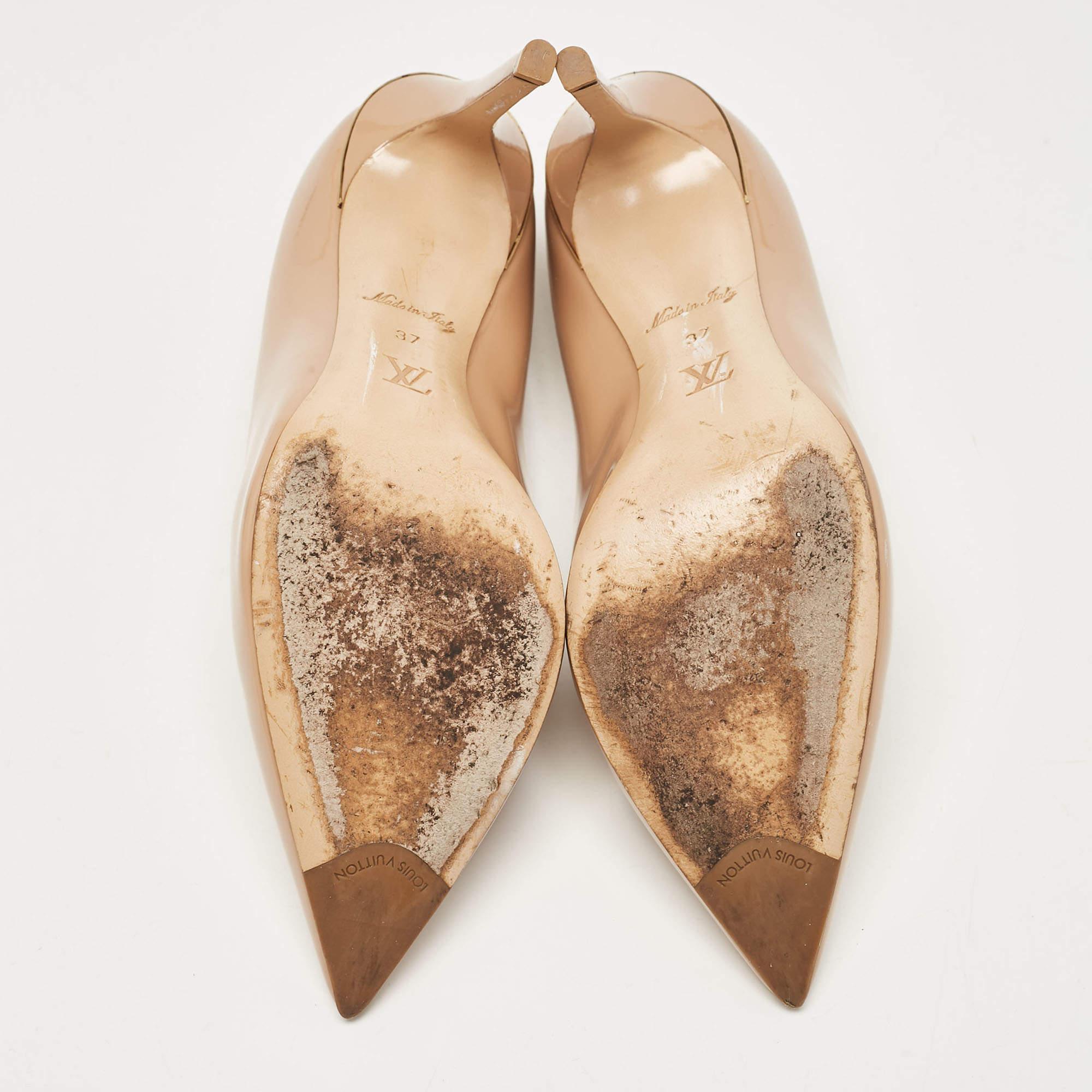 Louis Vuitton Beige Patent Leather Eyeline Pumps Size 37 2