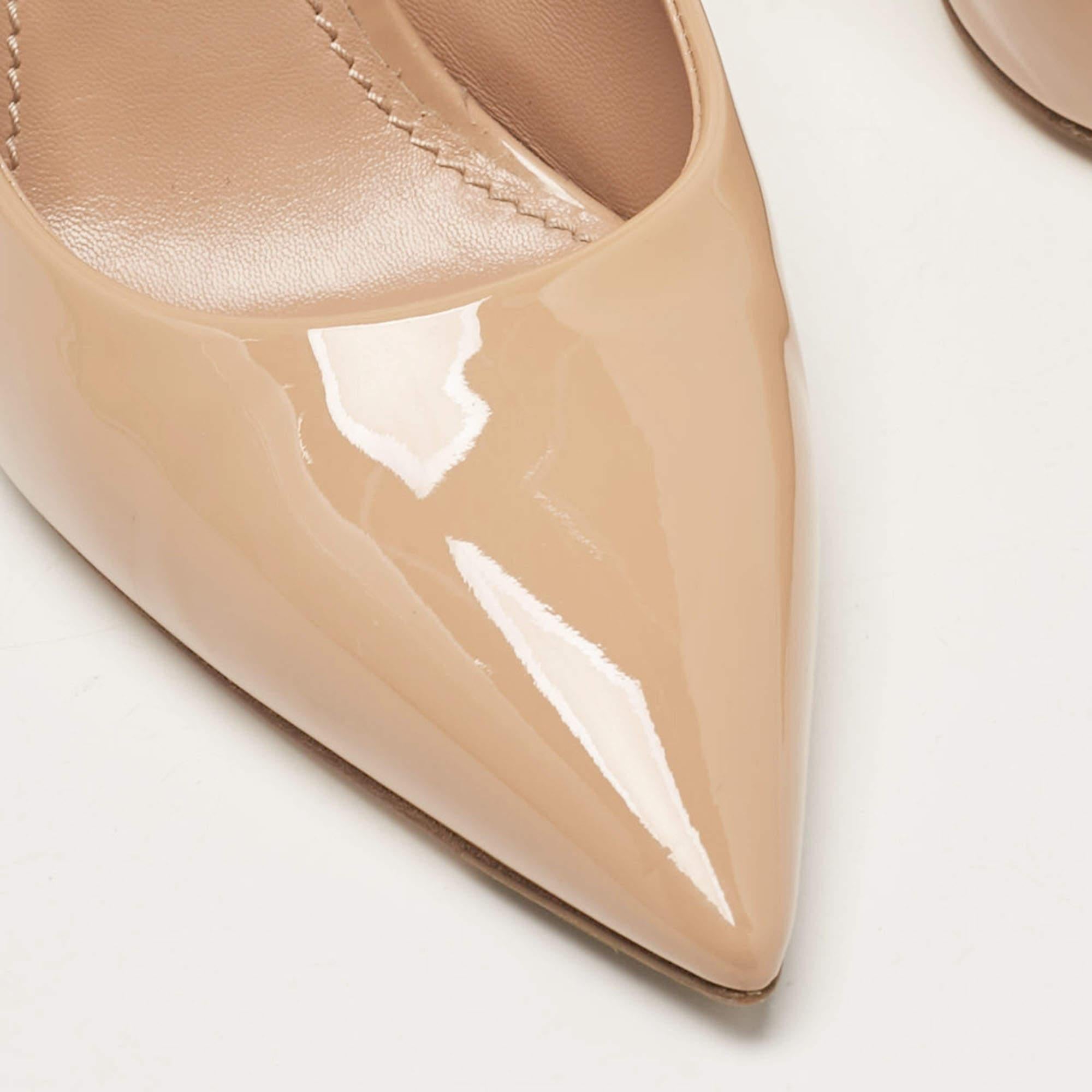 Louis Vuitton Beige Patent Leather Eyeline Pumps Size 37 3
