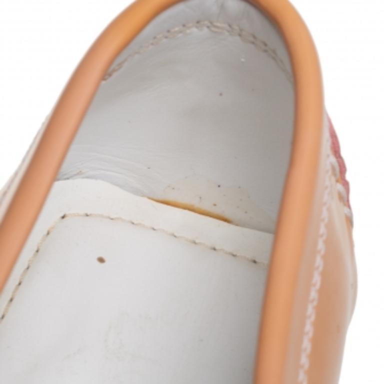 Louis Vuitton Beige Patent Leather Lombok Slip On Loafers Size 40 For Sale 4