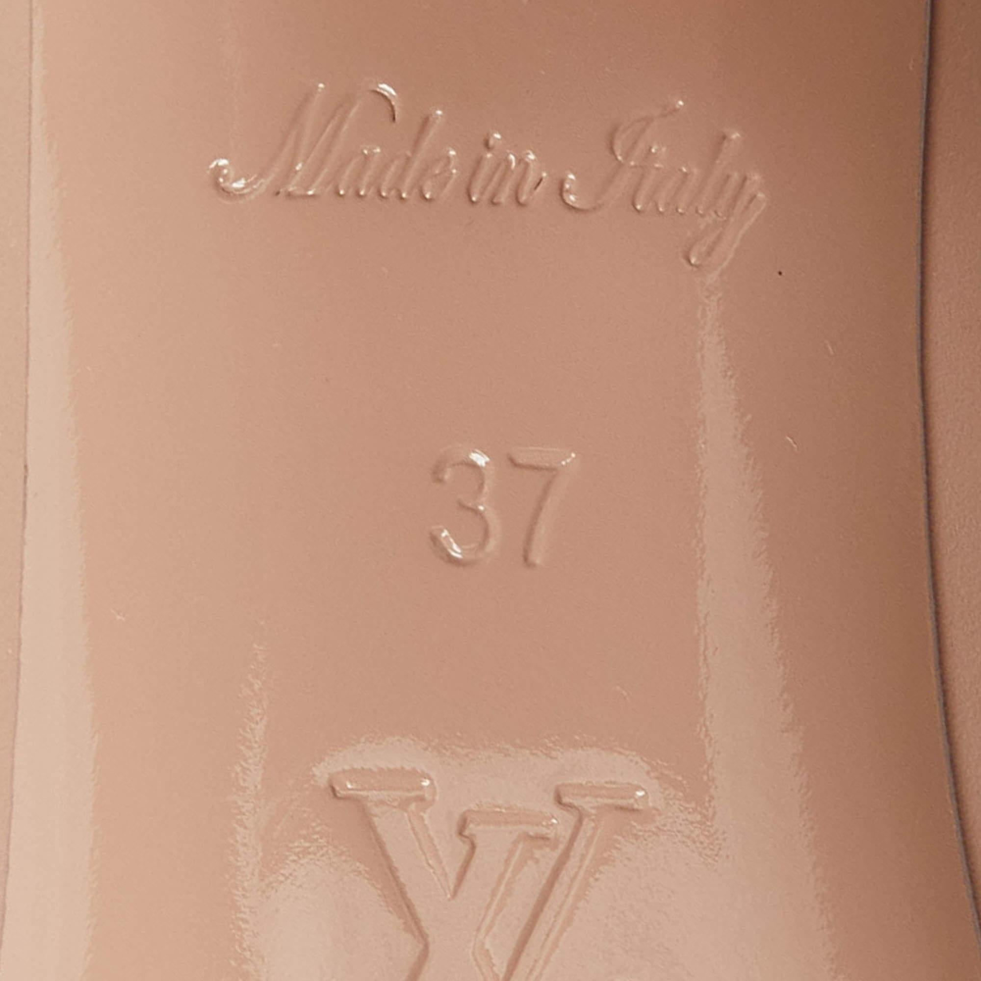 Louis Vuitton Beige Patent Leather Madeleine Square Toe Pumps Size 37 3