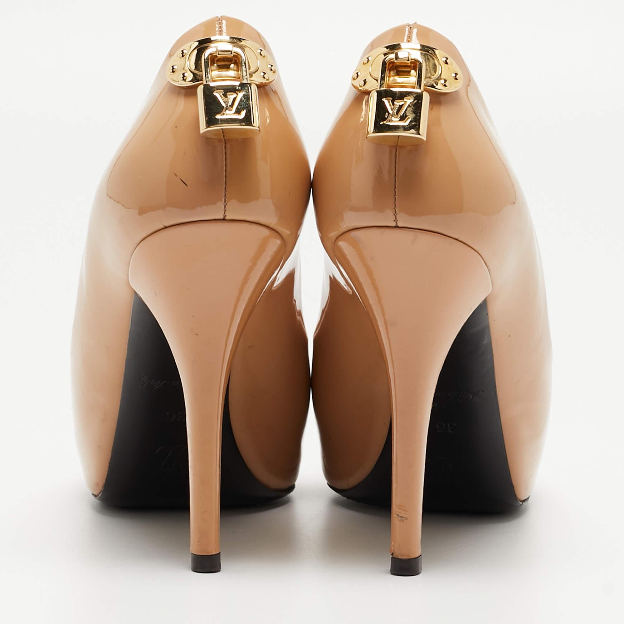 Louis Vuitton Beige Patent Leather Oh Really! Pumps Size 36 For Sale 1