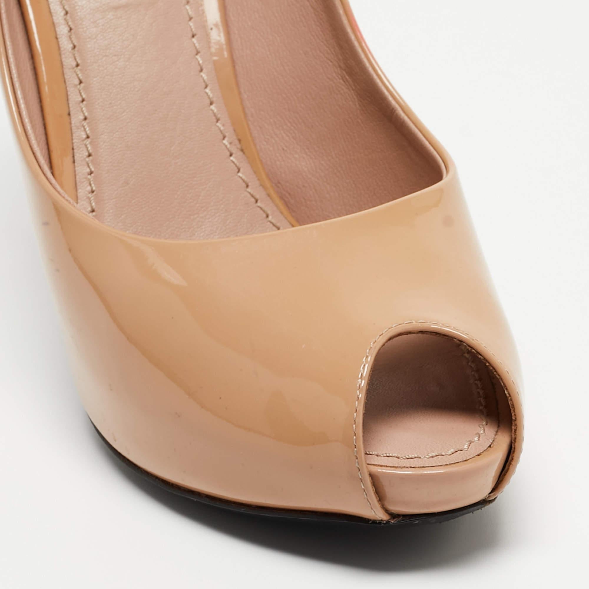 Louis Vuitton Beige Patent Leather Oh Really! Pumps Size 36 For Sale 3