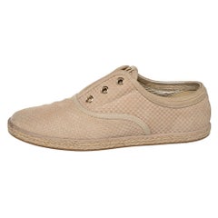 Louis Vuitton Beige Petit Damier Suede Espadrille Oxford Sneakers Size 38.5