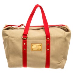 Louis Vuitton Beige Pink Canvas Sac Antigua Weekend Handbag