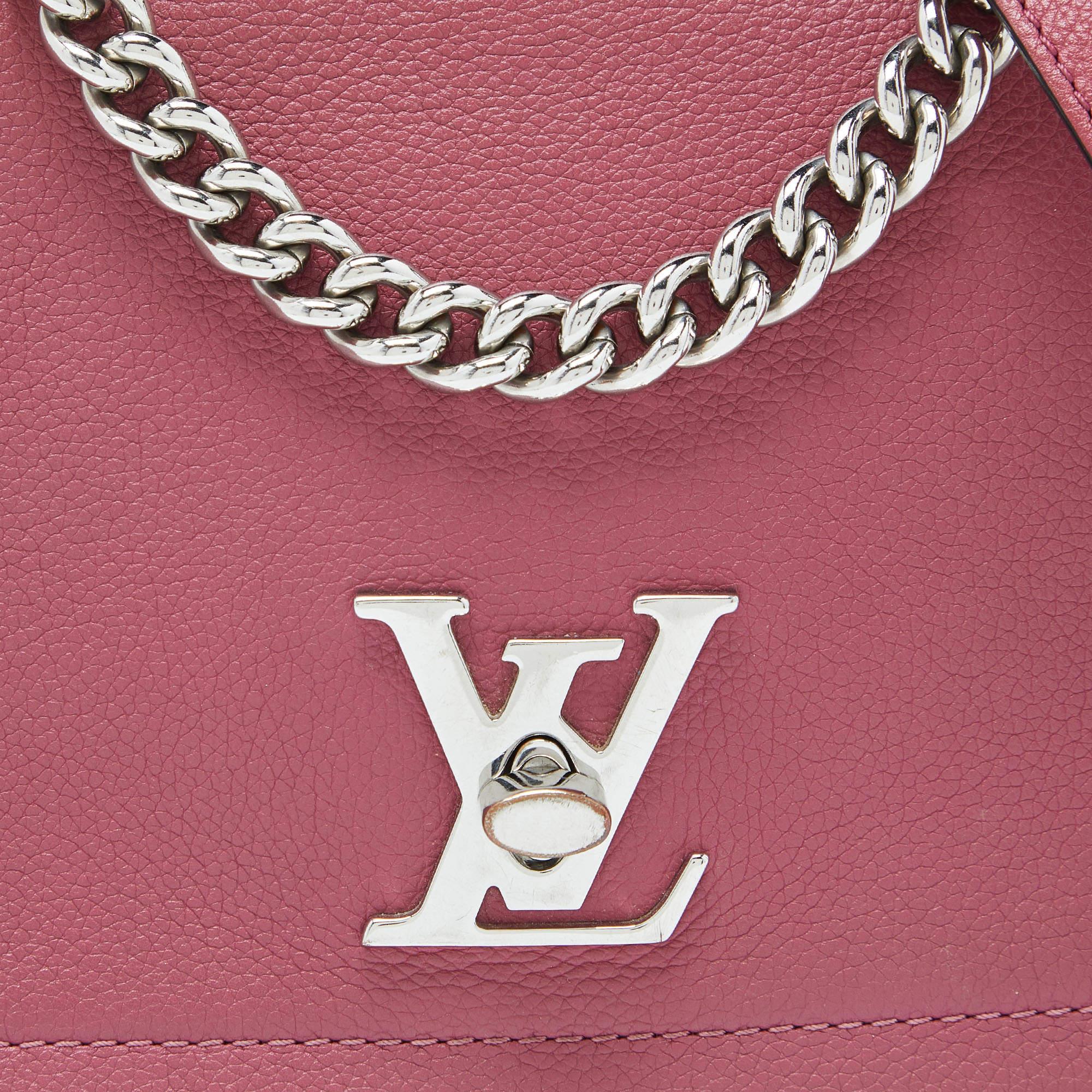 Women's Louis Vuitton Beige/Pink Leather Lockme II BB Bag