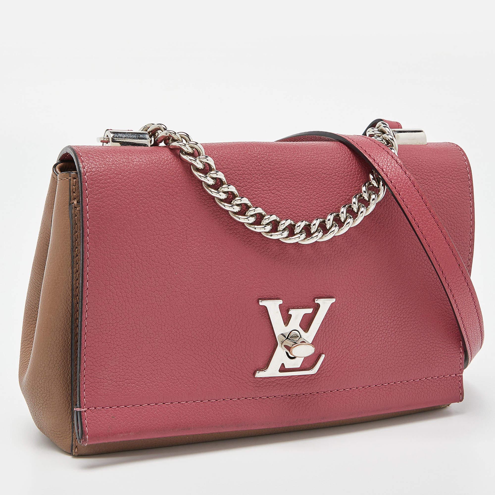 Louis Vuitton Beige/Pink Leather Lockme II BB Bag 1
