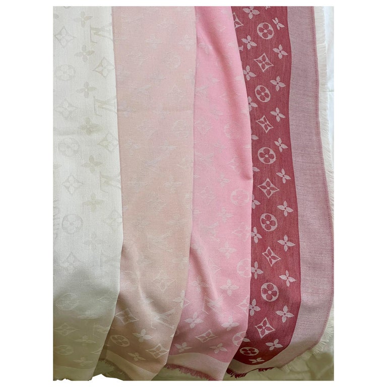 pink monogram shawl