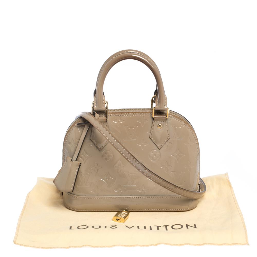 Louis Vuitton Beige Poudre Monogram Vernis Alma BB Bag 9