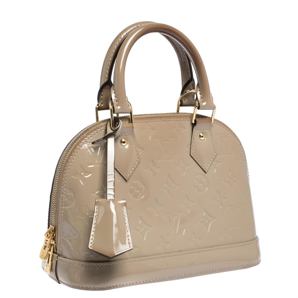 Women's Louis Vuitton Beige Poudre Monogram Vernis Alma BB Bag