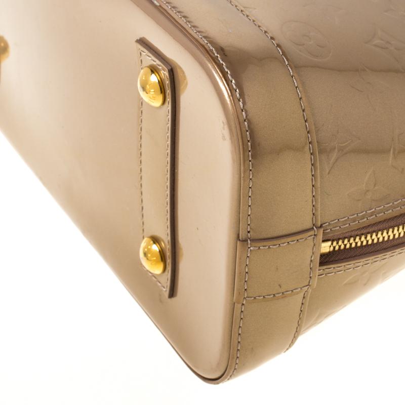 Louis Vuitton Beige Poudre Monogram Vernis Alma PM Bag 6
