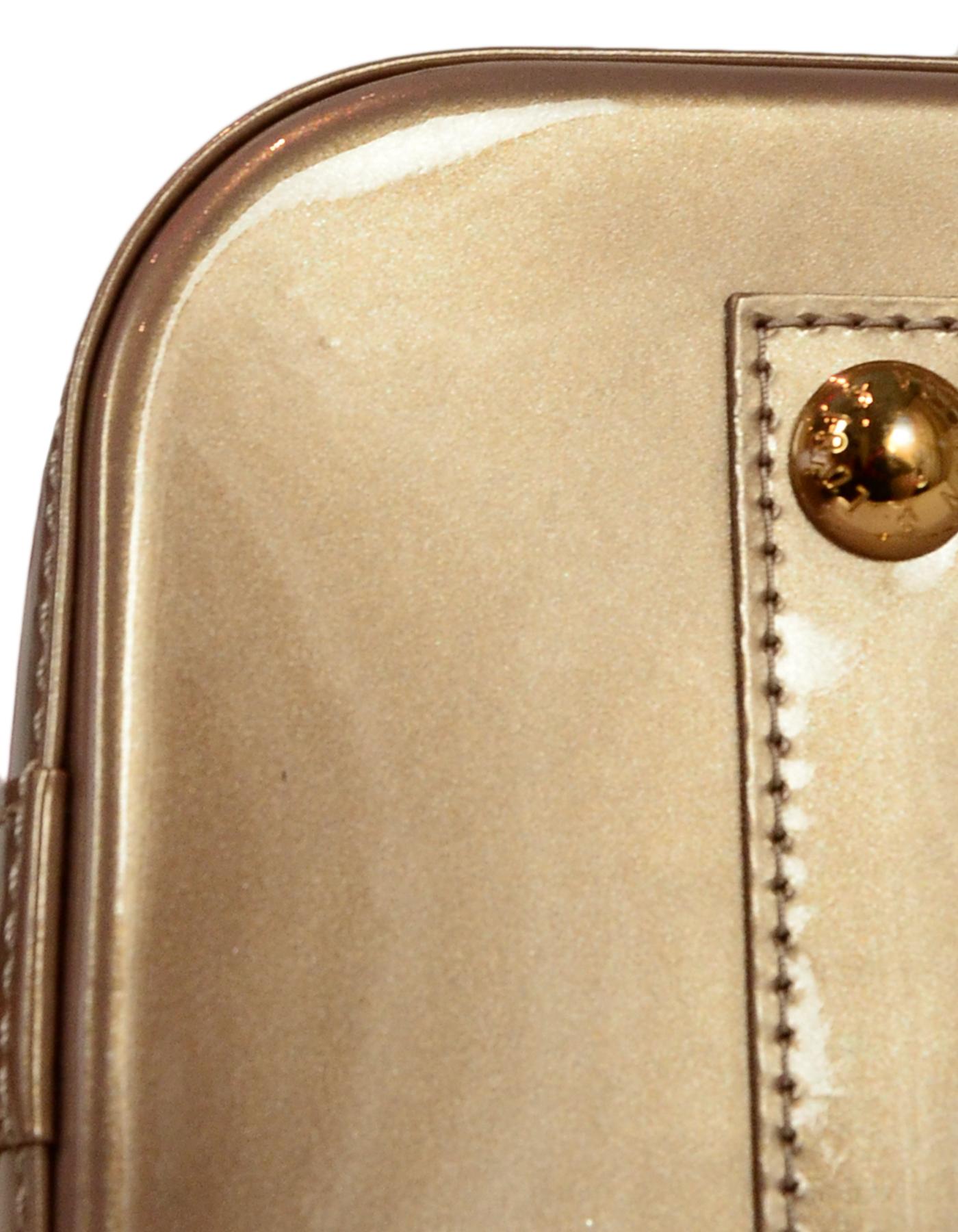 Women's Louis Vuitton Beige Poudre Monogram Vernis Alma PM Bag