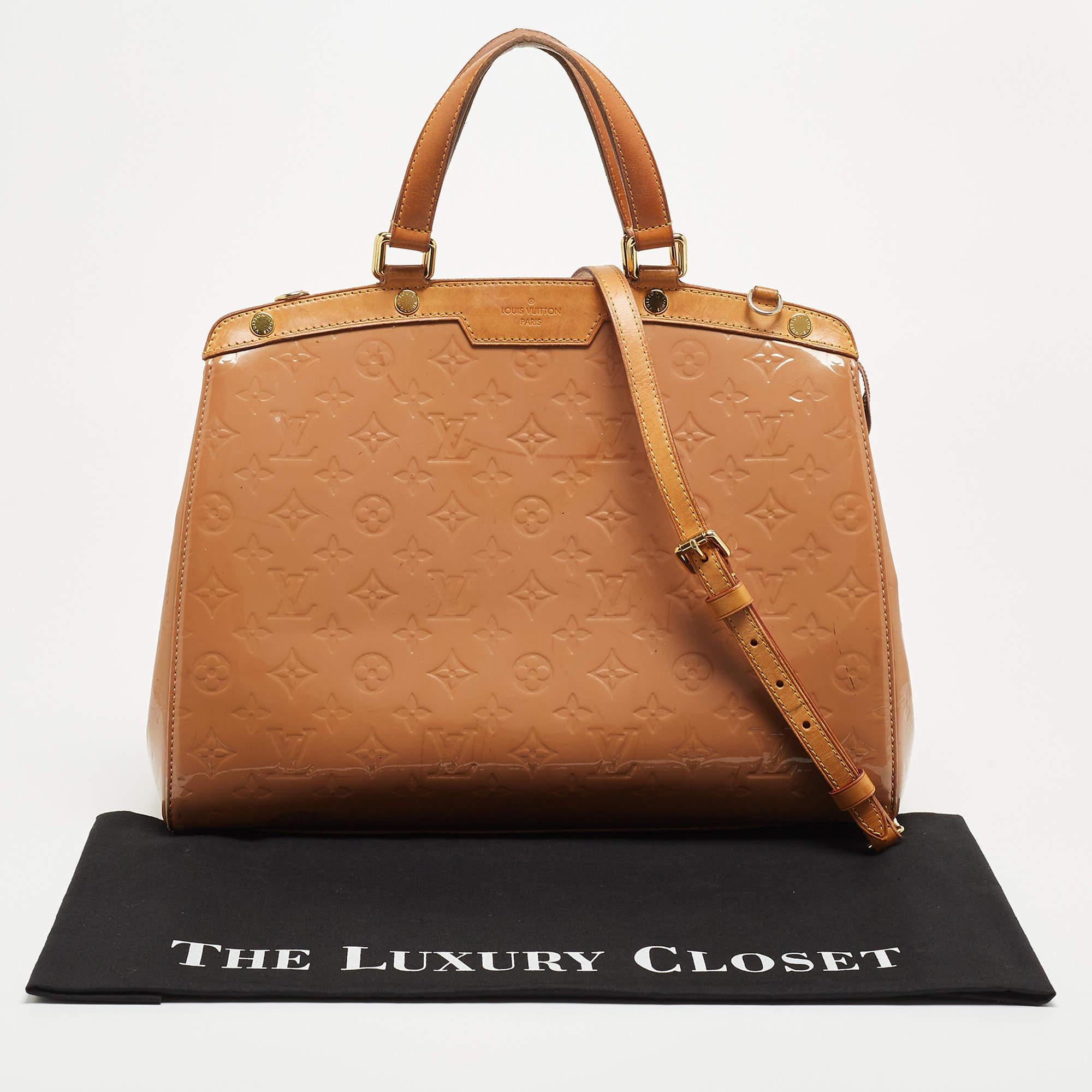Louis Vuitton Beige Poudre Monogram Vernis Brea GM Bag 4