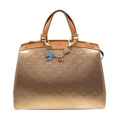 Sac Louis Vuitton Beige Poudre Monogramme Vernis Brea GM