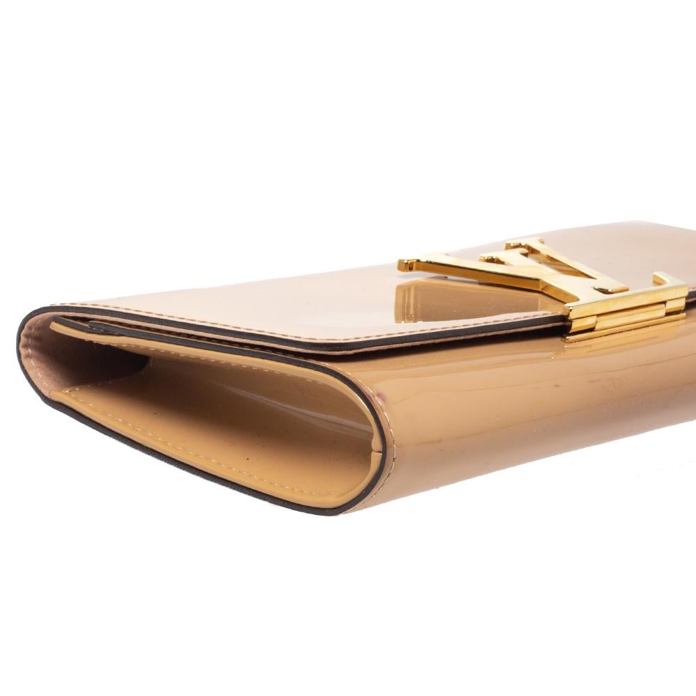 Louis Vuitton Beige Poudre Lackleder Louise Clutch 9