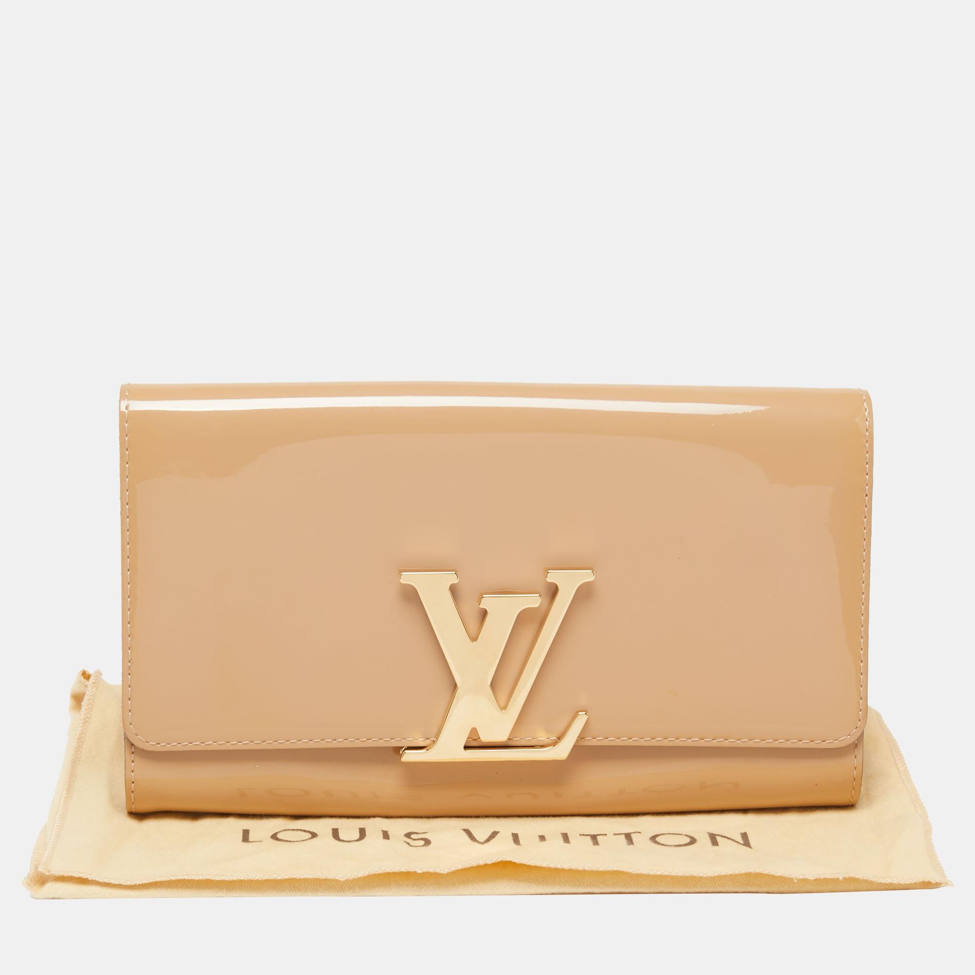 Louis Vuitton Beige Poudre Patent Leather Louise Clutch 6