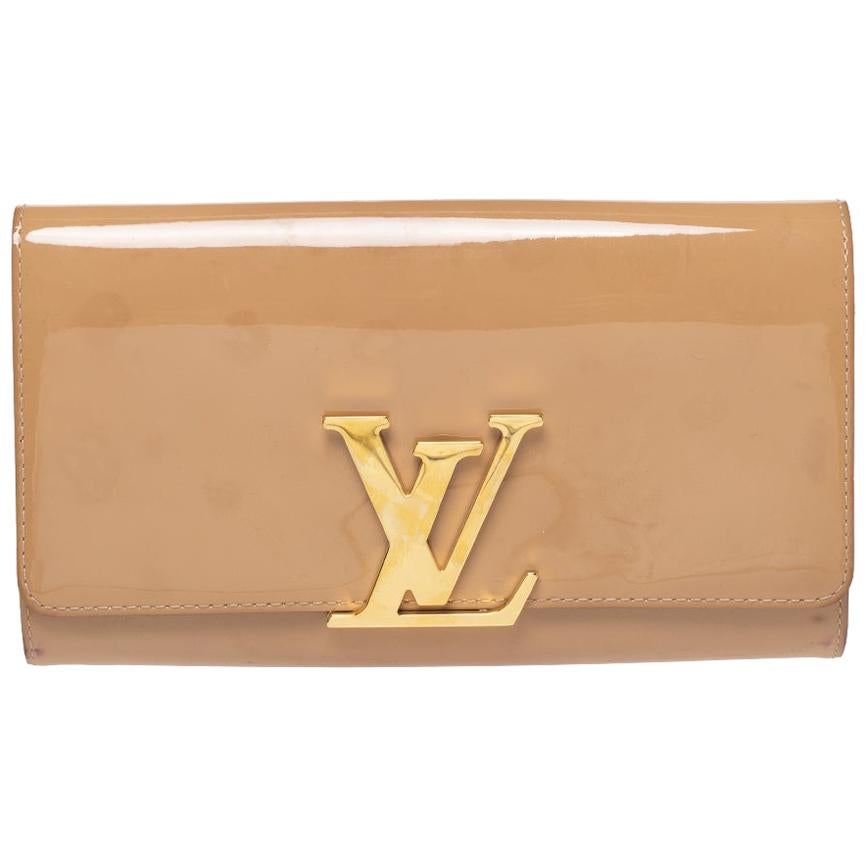 Louis Vuitton Beige Poudre Lackleder Louise Clutch