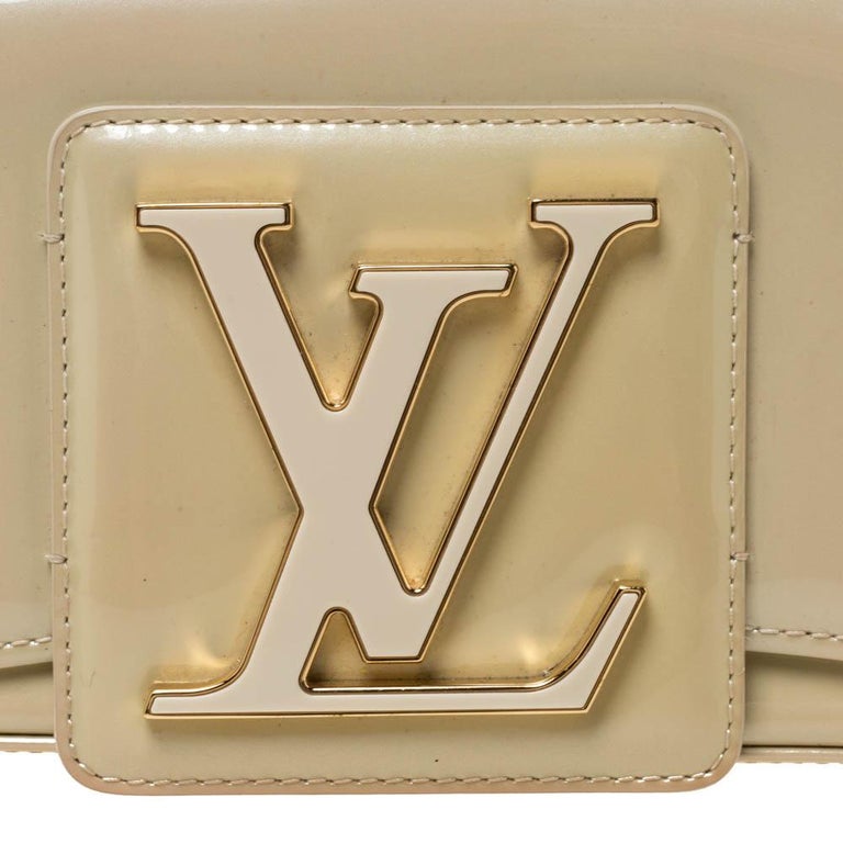 LOUIS VUITTON Monogram Vernis Sorby Clutch Bag Beige MLS615 LV