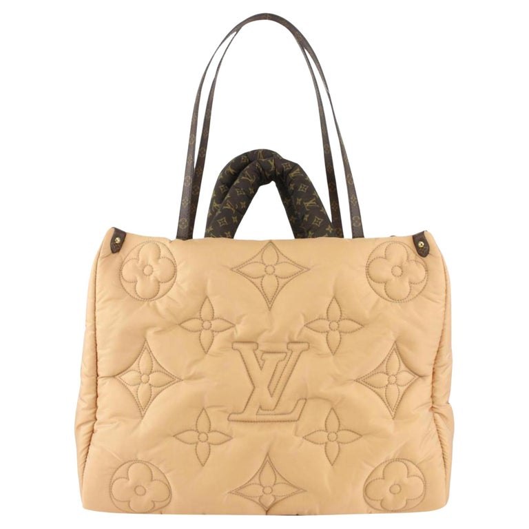 Louis Vuitton Beige Puffer Quilted Pillow Onthego GM 2way Tote Bag