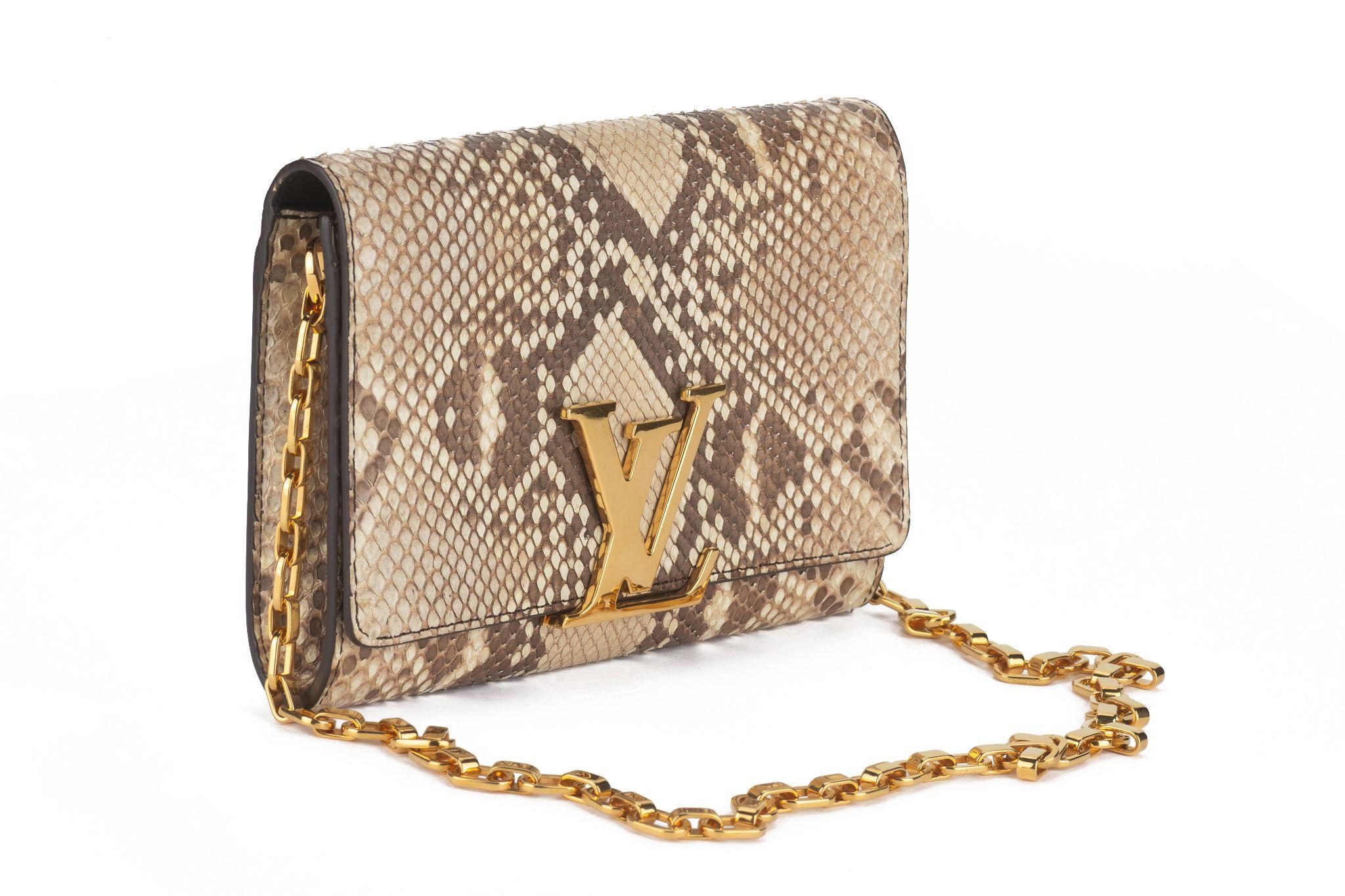 Louis Vuitton Beige Pitone Louise GM In condizioni ottime in vendita a West Hollywood, CA