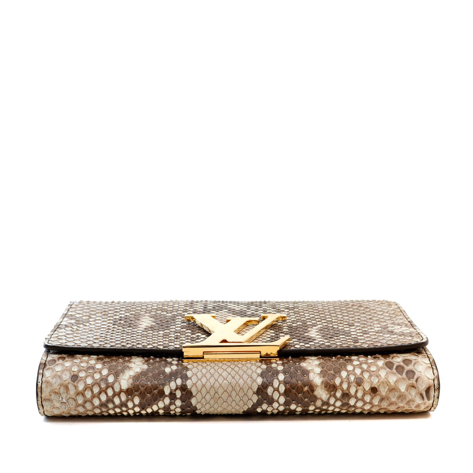 Louis Vuitton Beige Python Louise GM, Louise GM  Damen im Angebot