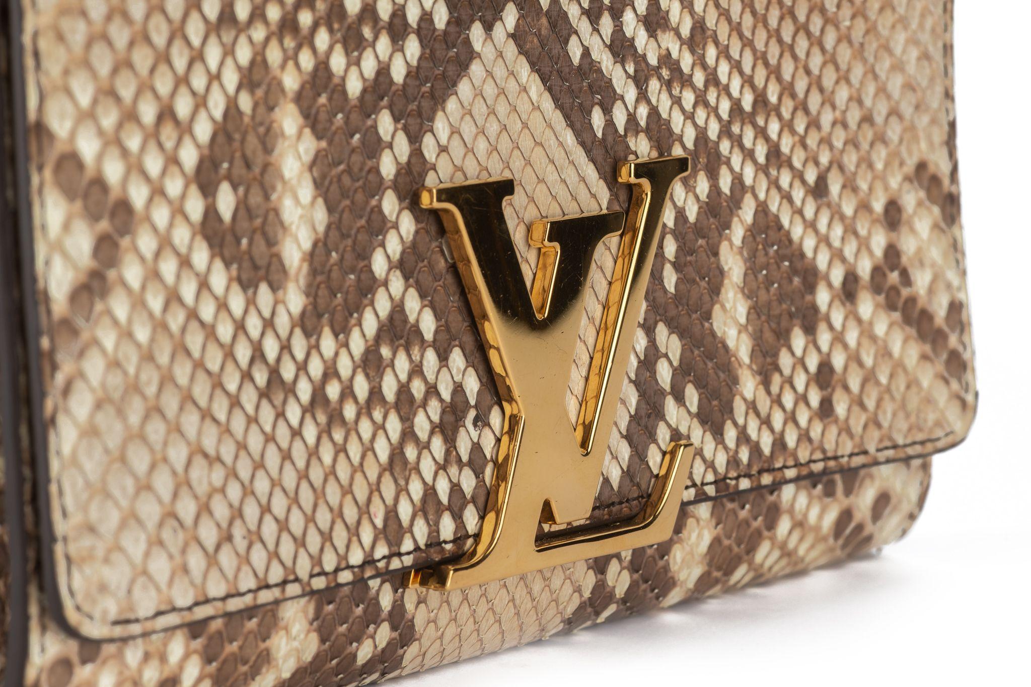 Louis Vuitton Beige Pitone Louise GM in vendita 3