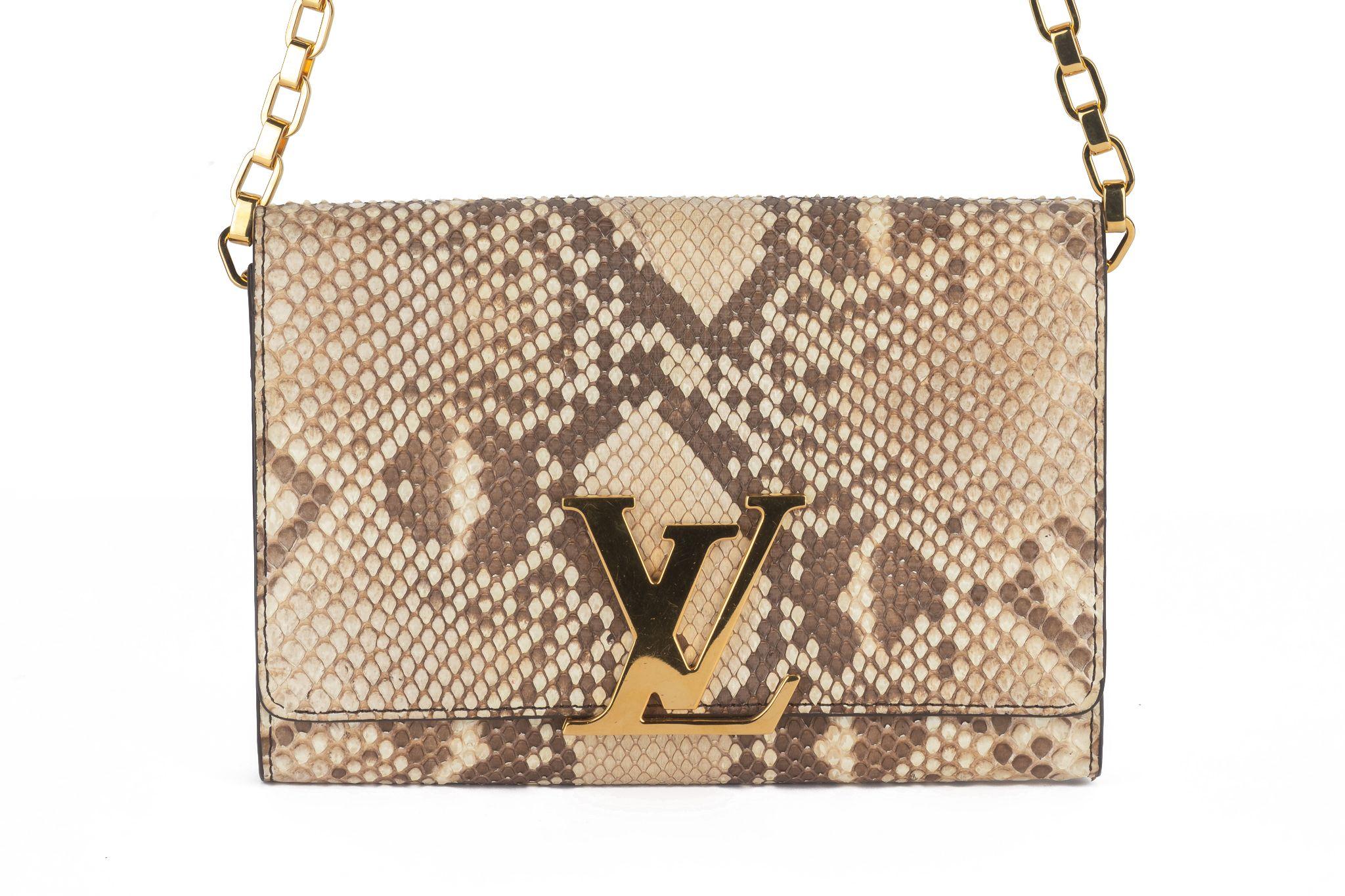 Louis Vuitton Beige Pitone Louise GM in vendita 4