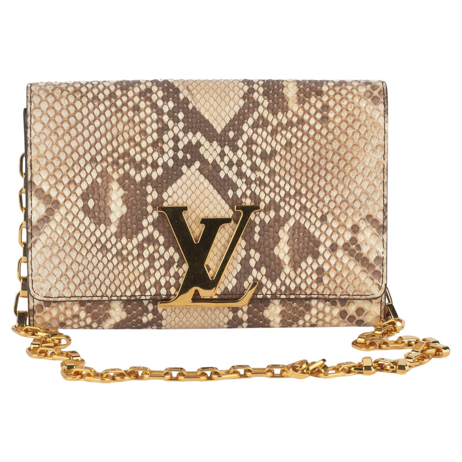 Louis Vuitton Beige Pitone Louise GM in vendita