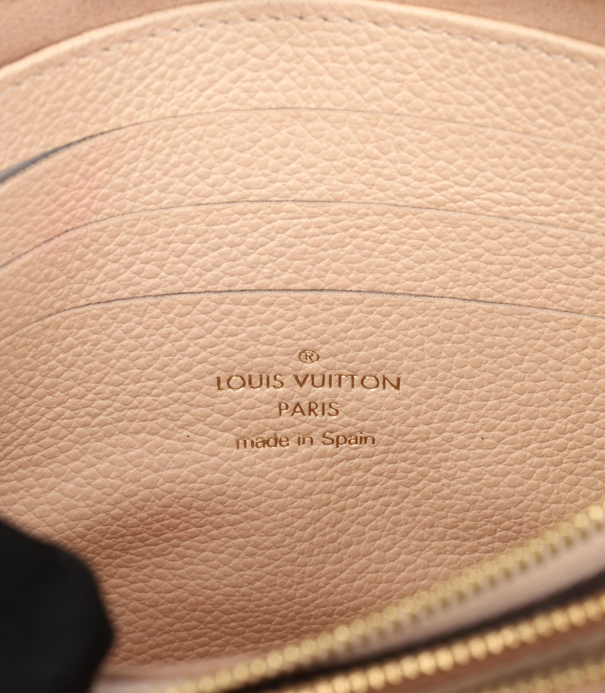 Pochette doble cremallera Louis Vuitton Beige y Rosa Crema Empreinte en venta 3