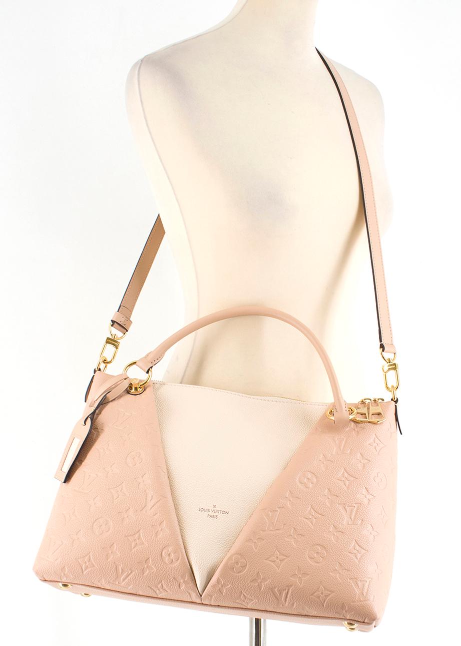 Louis Vuitton Beige Rose Creme V Tote MM Handbag - New Season 3
