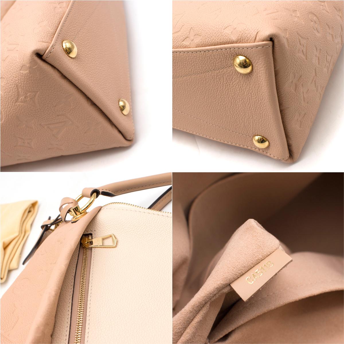 Women's Louis Vuitton Beige Rose Creme V Tote MM Handbag - New Season