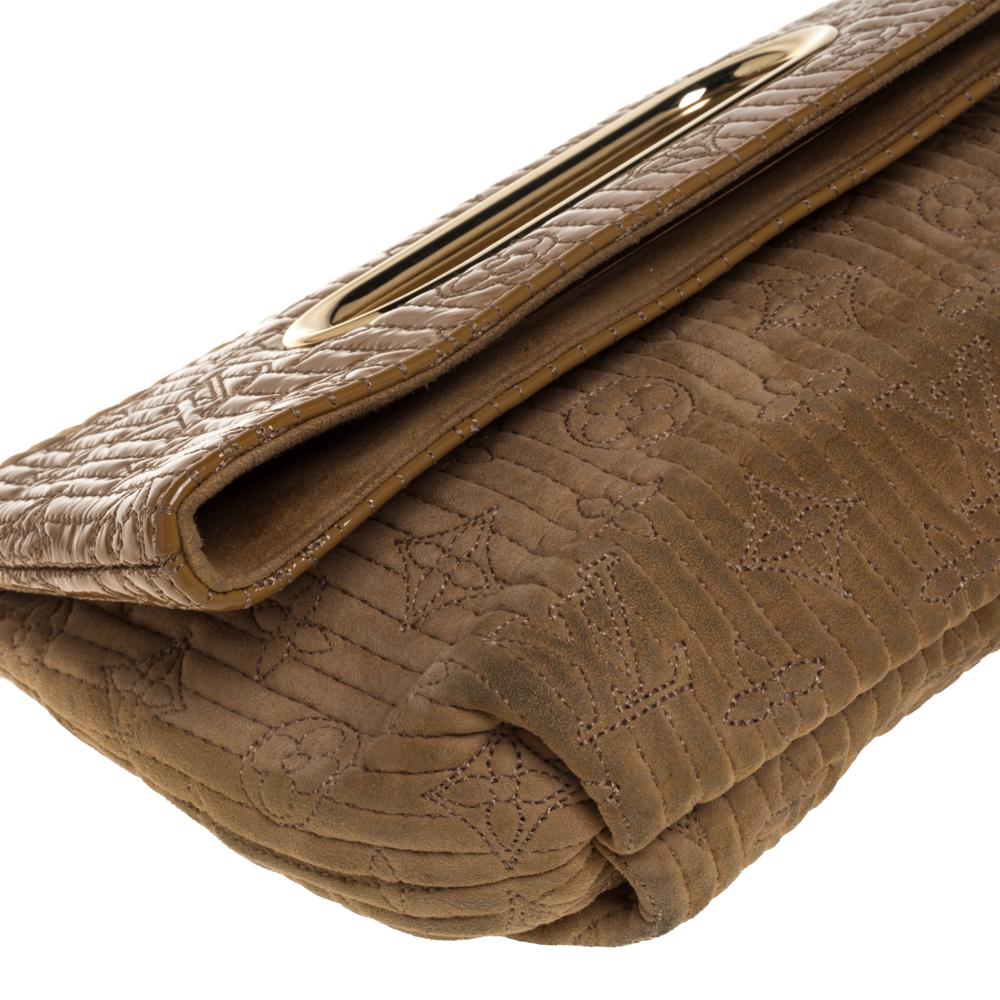 Louis Vuitton Beige/Safran Monogram in pelle scamosciata e vernice  Frizione Afterdark 6