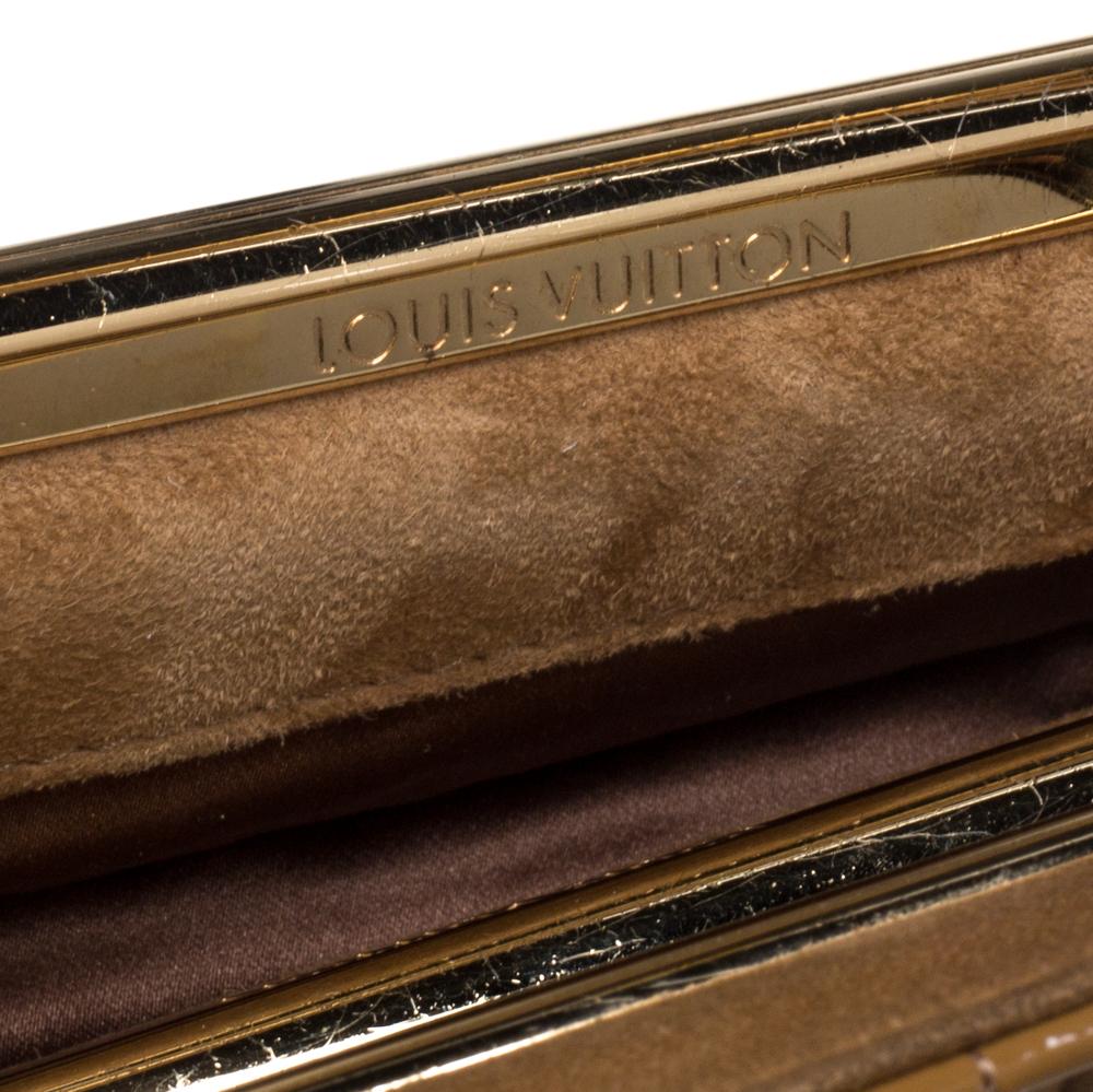 Louis Vuitton Beige/Safran Monogram Suede and Patent Leather  Afterdark Clutch 3