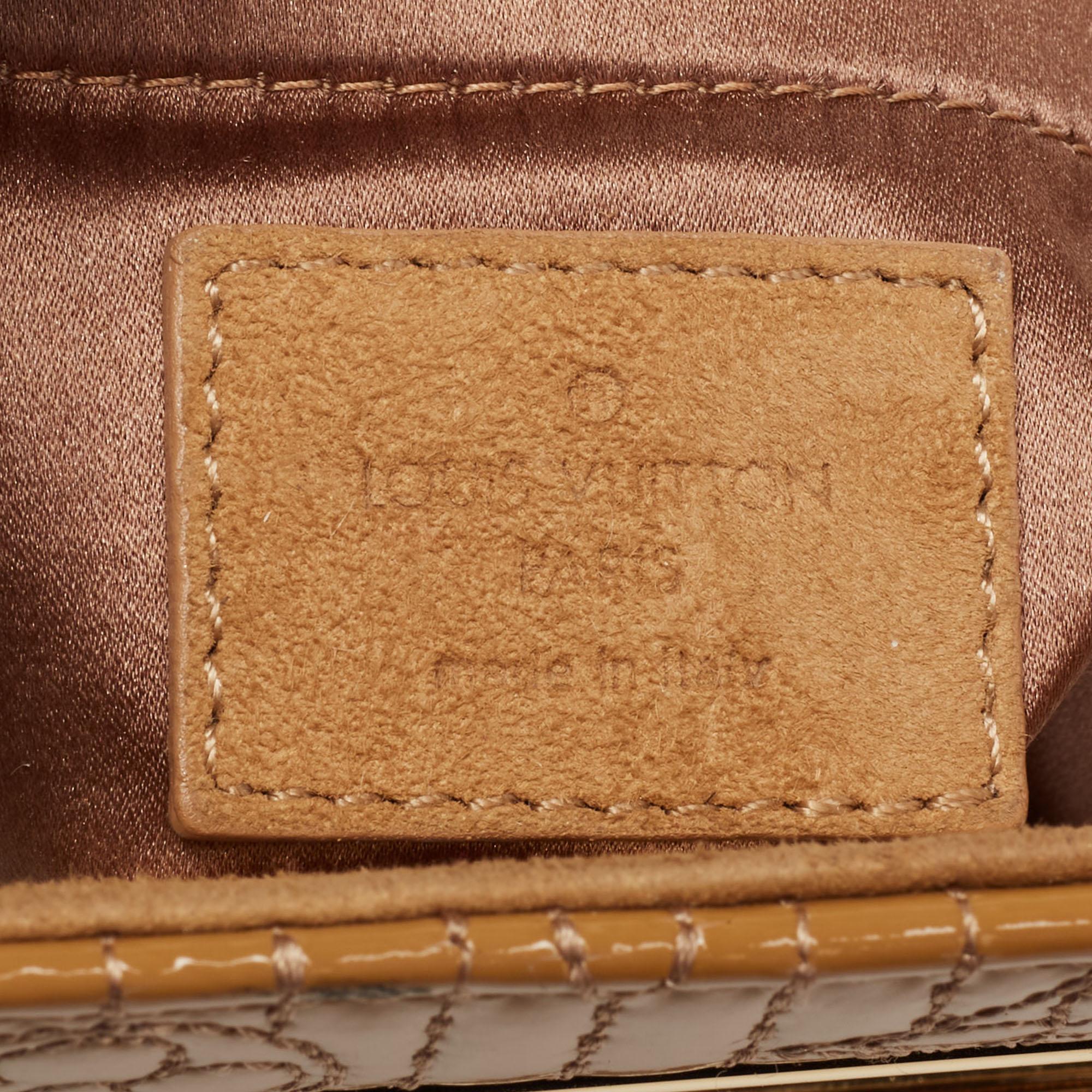 Louis Vuitton Beige/Safran Monogram Suede Patent Leather Motard Afterdark Clutch 3
