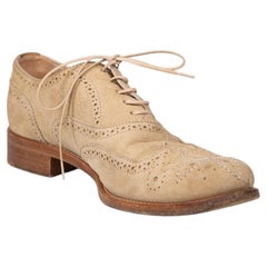 Louis Vuitton Beige Suede Leather Brogues Size IT 37