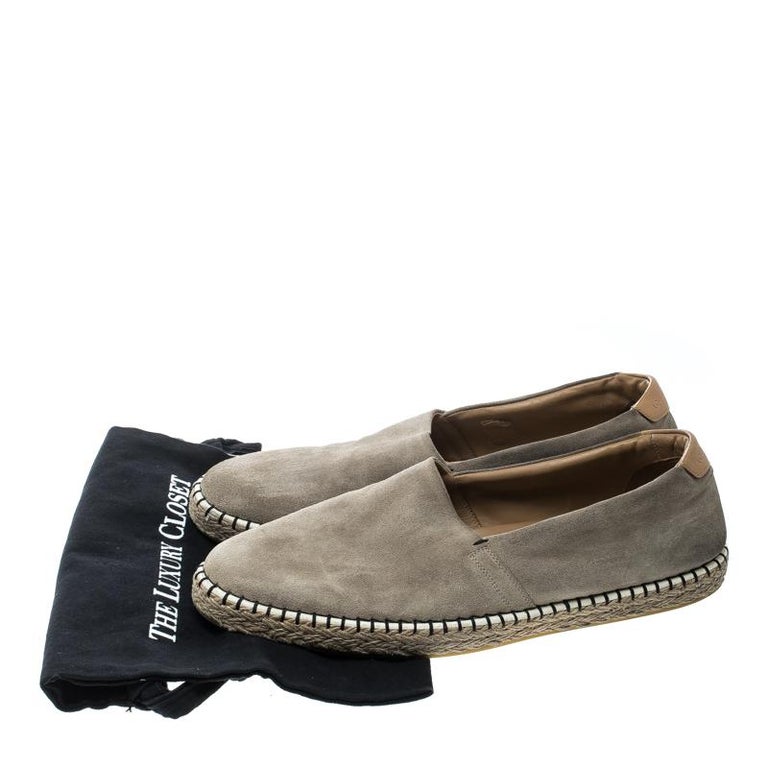 Louis Vuitton Beige Suede Slip On Espadrilles Size 44.5 For Sale at 1stDibs