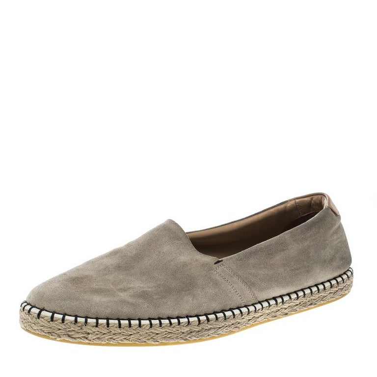 Louis Vuitton Beige Suede Slip On Espadrilles Size 44.5 For Sale at 1stdibs