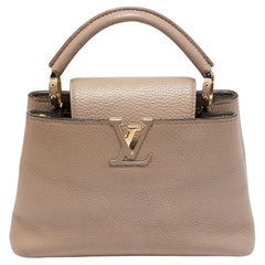 Authentic New Louis Vuitton Capucines Leather Bag N93799 Olive