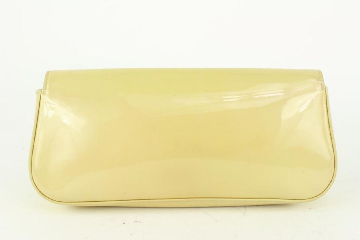 Louis Vuitton Beige Vanilla Vernis Sobe Clutch Louise 1013lv10 In Good Condition For Sale In Dix hills, NY